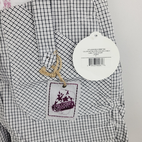 Powder Room White Black Pelican Mini Check Carlyle Plaid Shorts Ladie's Size 7 - Picture 6 of 16